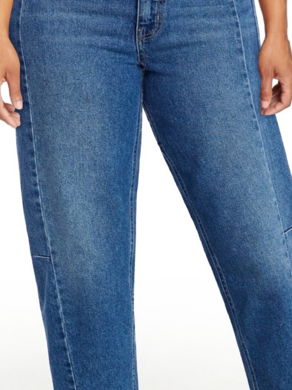 NWT Time and Tru Barrel-Leg Mid Blue Women's Jeans Size 14
